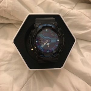 Men’s G Shock Black, Purple & Blue Watch